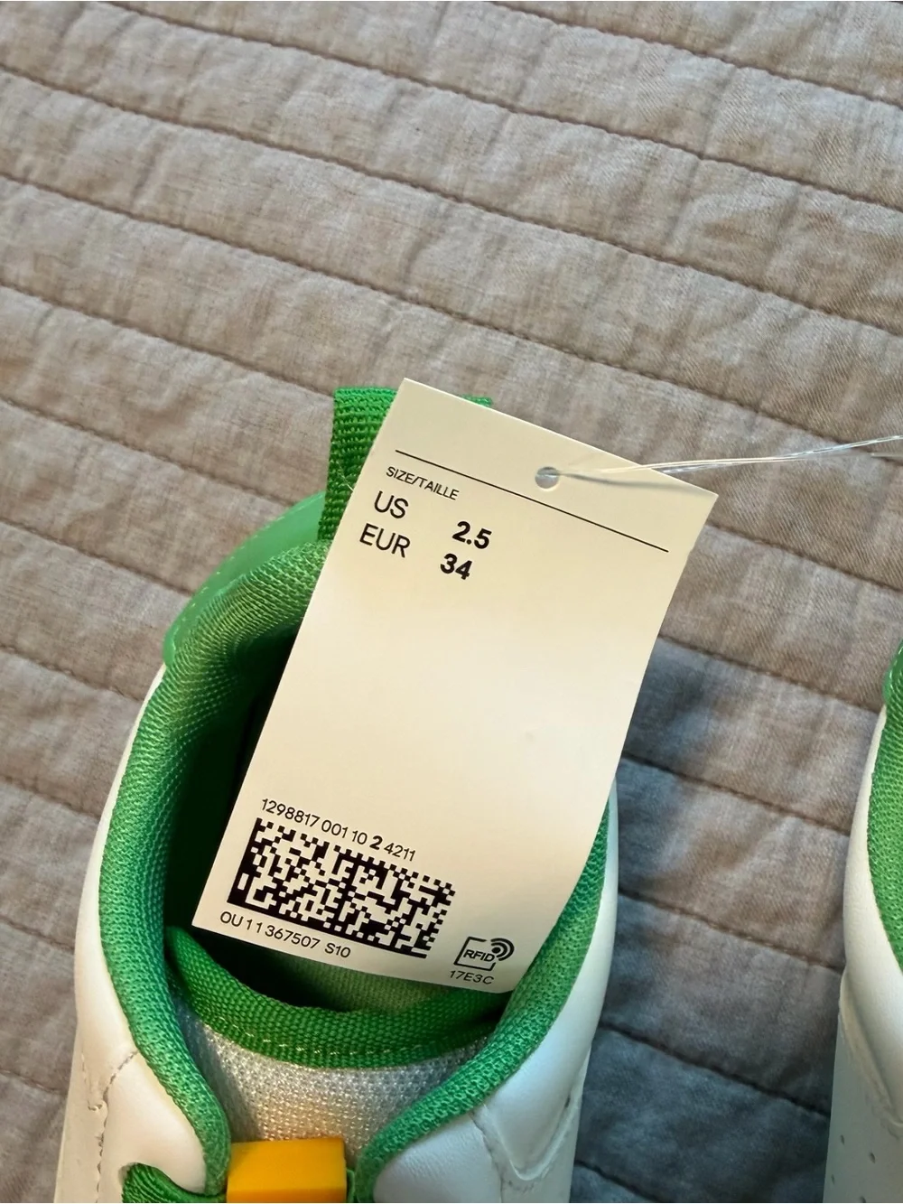 NWT H&M White and Green Minecraft Slip On Sneakers
